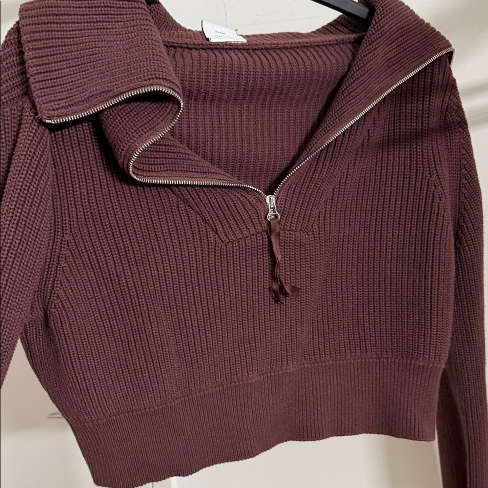 VARLEY Women’s Half-Zip Ribbed Sweater - Mauve Brown